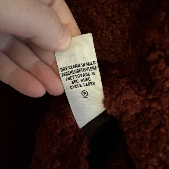 Jane Post Women S Dark Red Faux Fur Snap Front Hooded Reversible Teddy Coat NWT - Picture 12 of 14